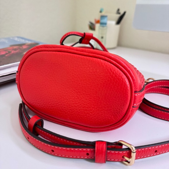 Coach C9955 Mini Dempsey Bucket Bag With Coach Patch In IM/Miami Red Multi - Picture 6 of 8